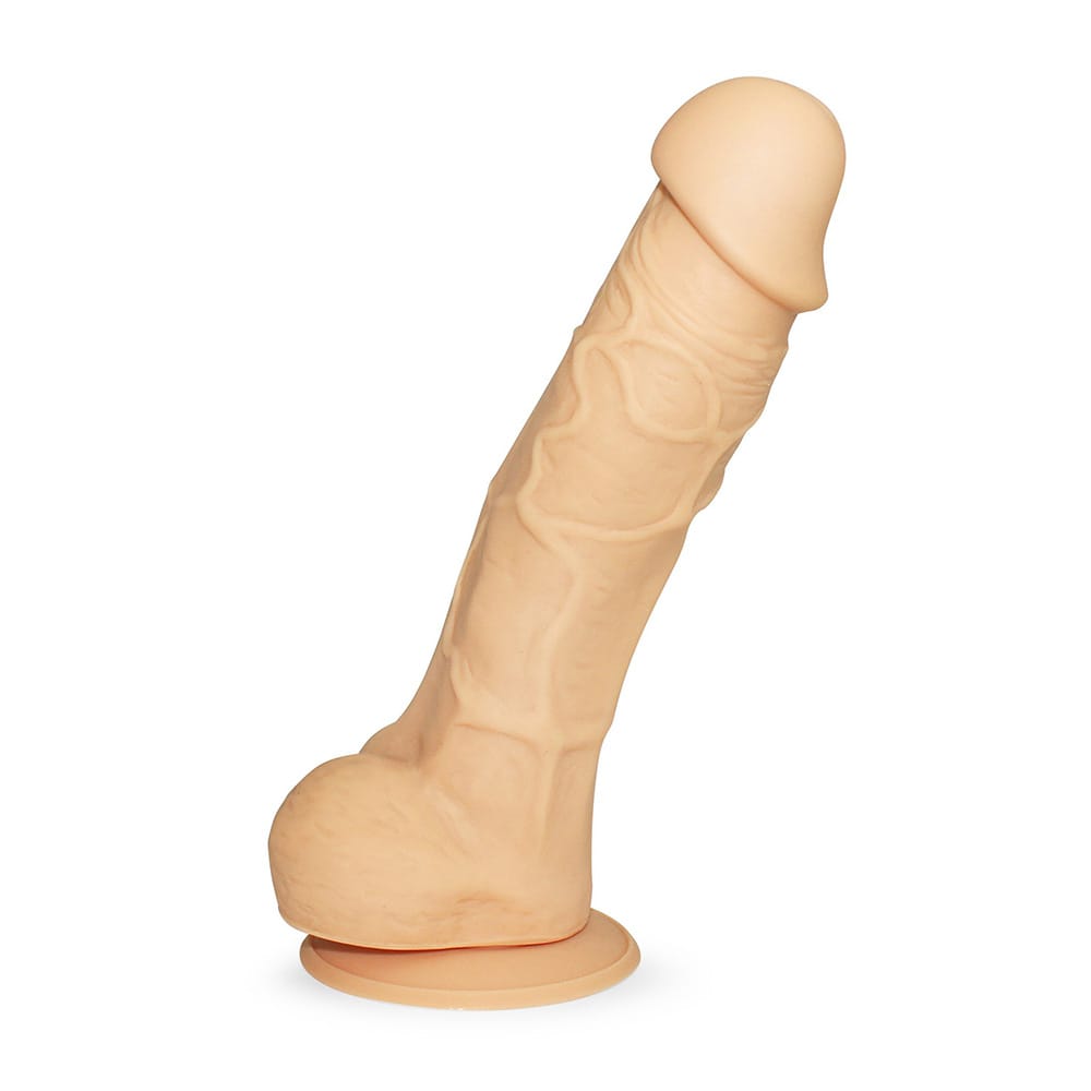 Consolador Realista con Testículos y Ventosa 21cms en santo melocoton sex shop en ecuador